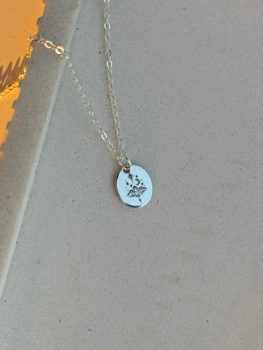 Celestial Mountain Medium Oval Necklace