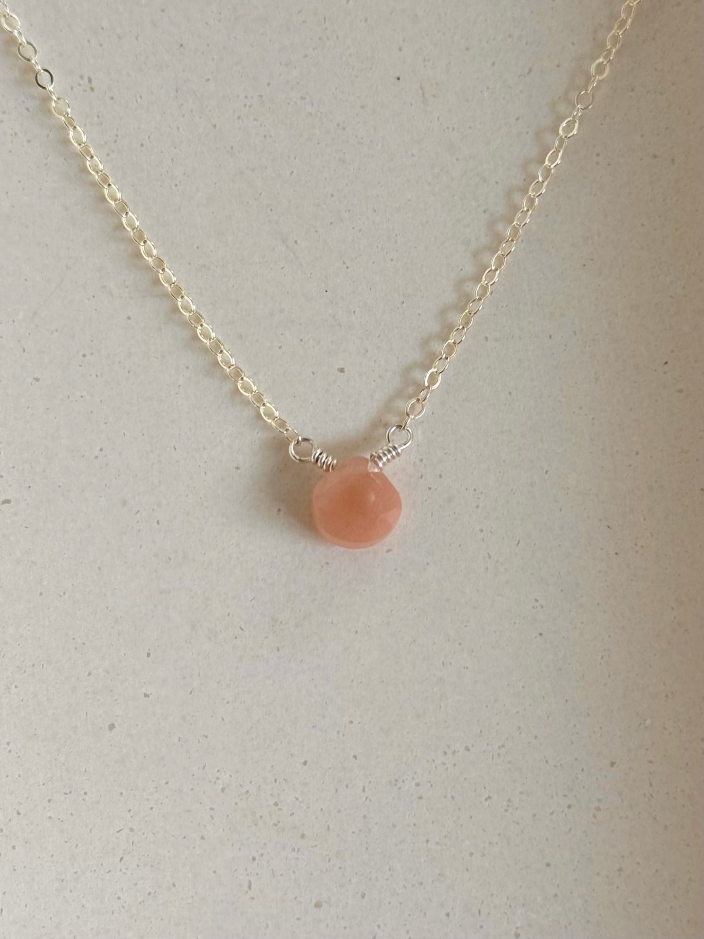 Sunstone Tear Drop Necklace