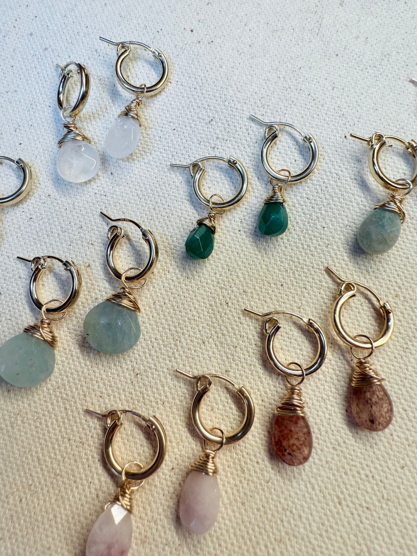 Apatite Faceted Tear Drop Huggies