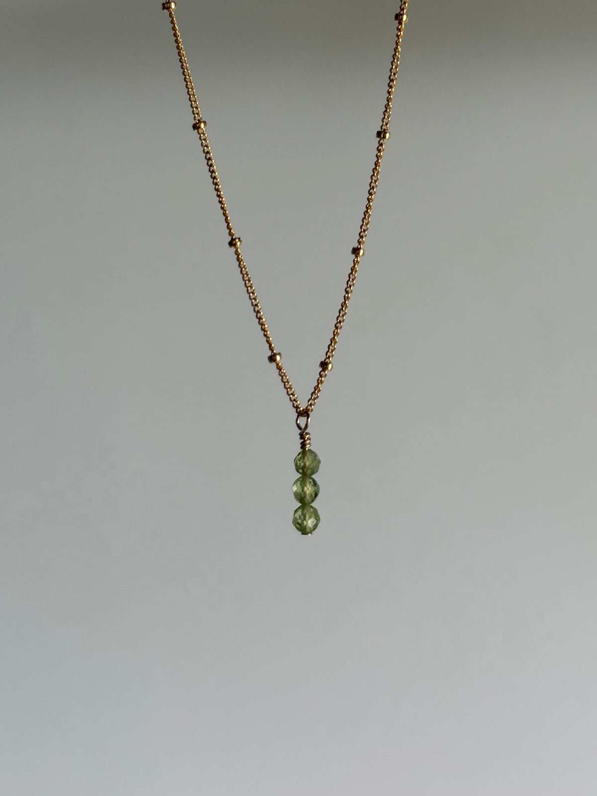 Peridot Drop Satellite Necklace