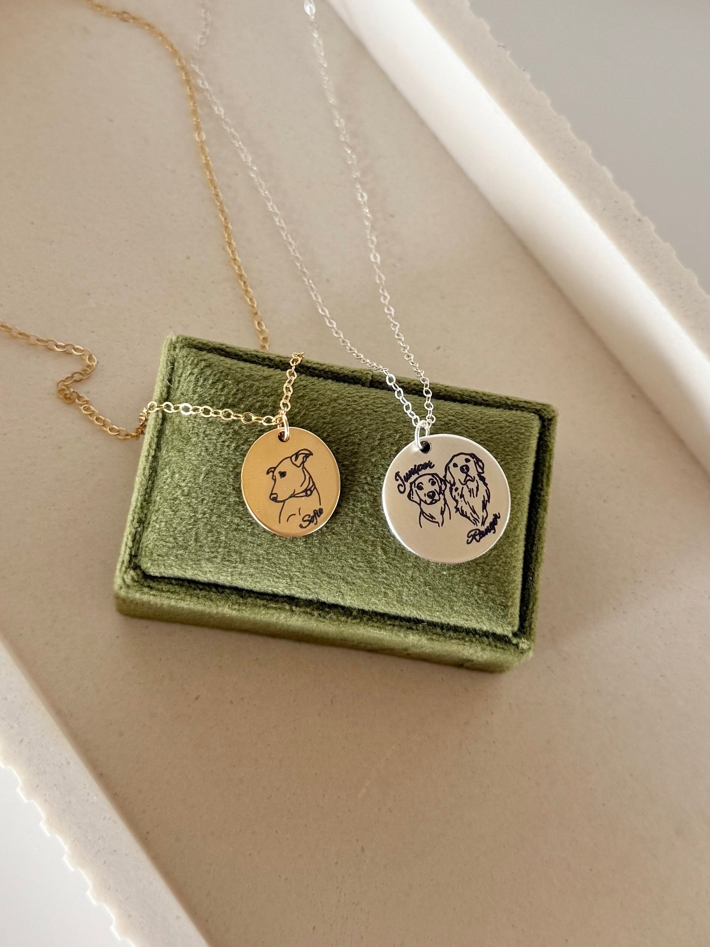 Pet Portrait Engraved Necklace
