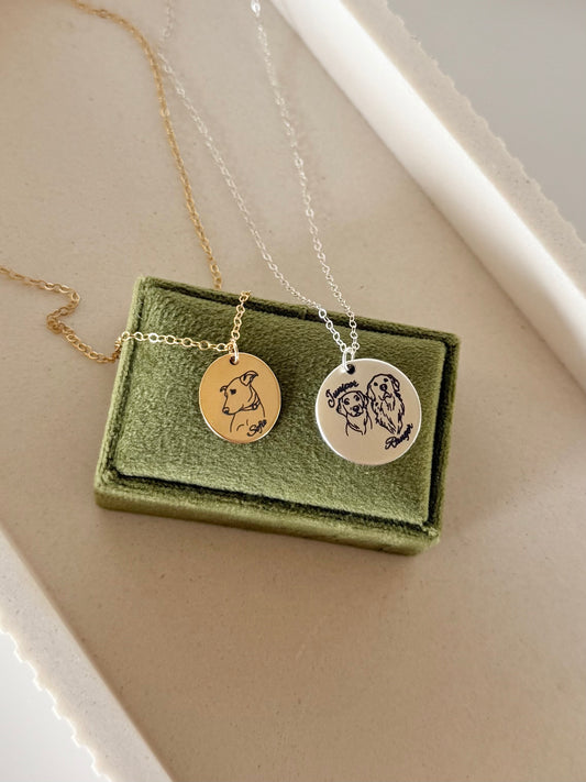 Pet Portrait Engraved Necklace