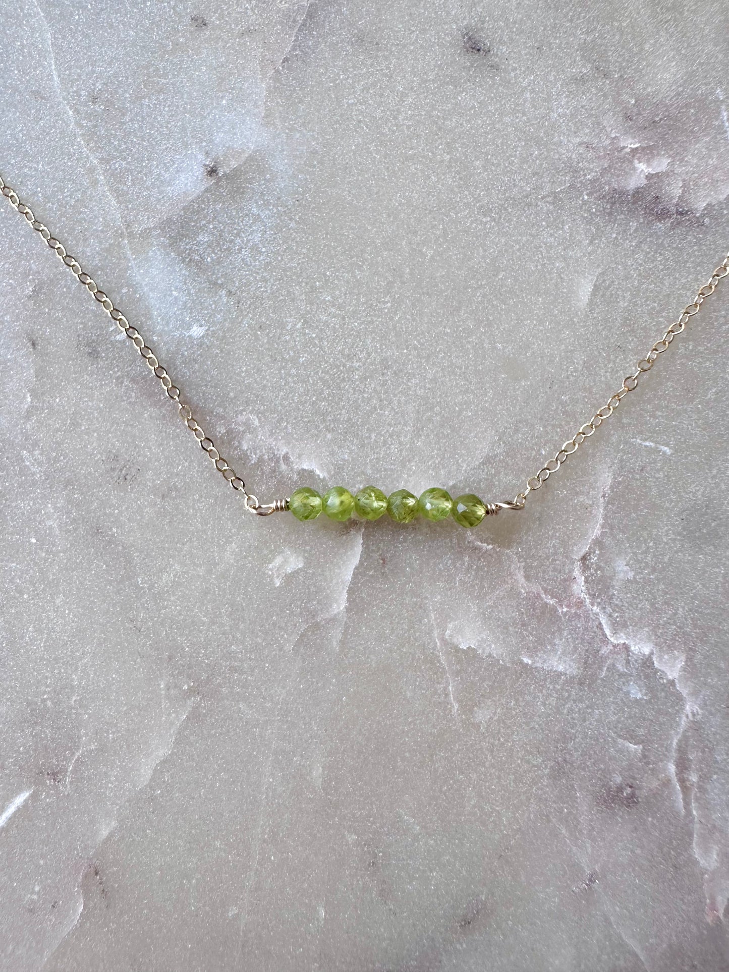 Peridot Bar Necklace