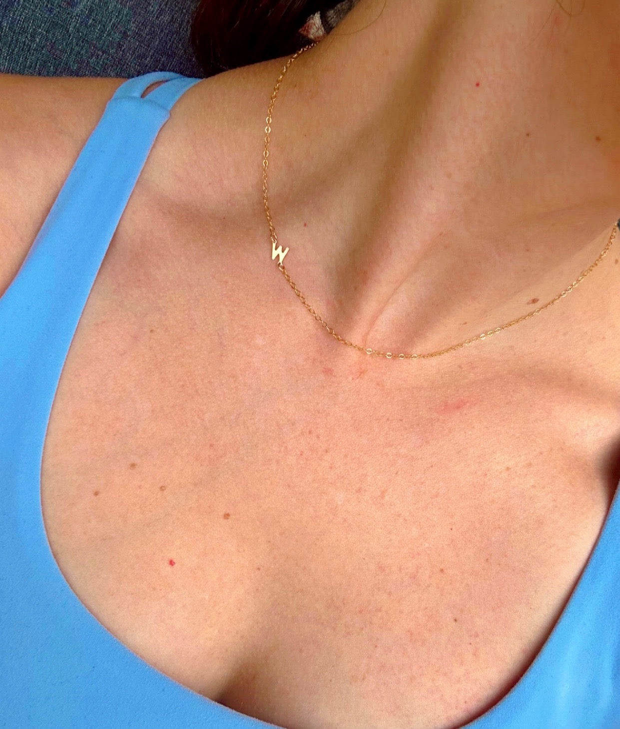 Sideways Letter Stationary Necklace