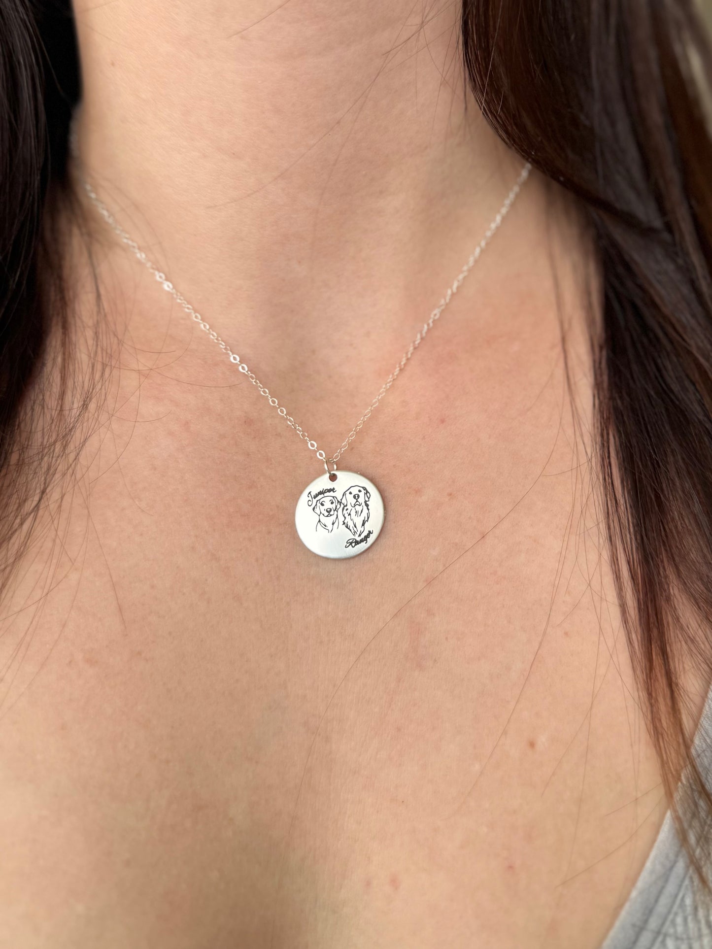 Pet Portrait Engraved Necklace