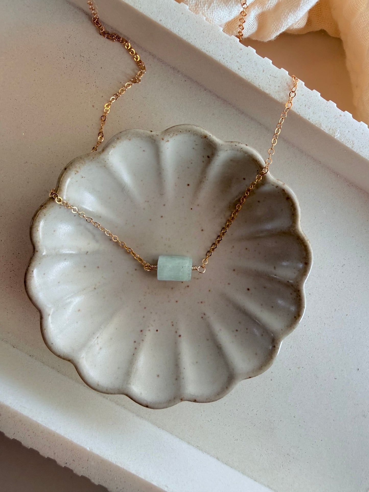 Aquamarine Bar Necklace