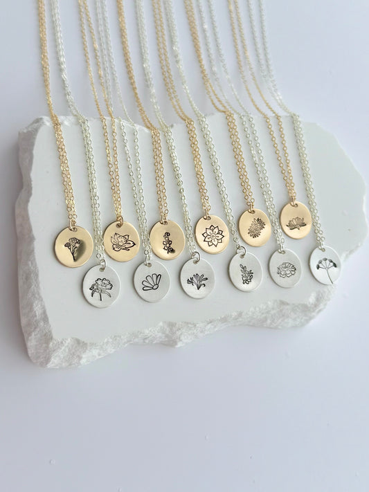 Birth Flower Necklace