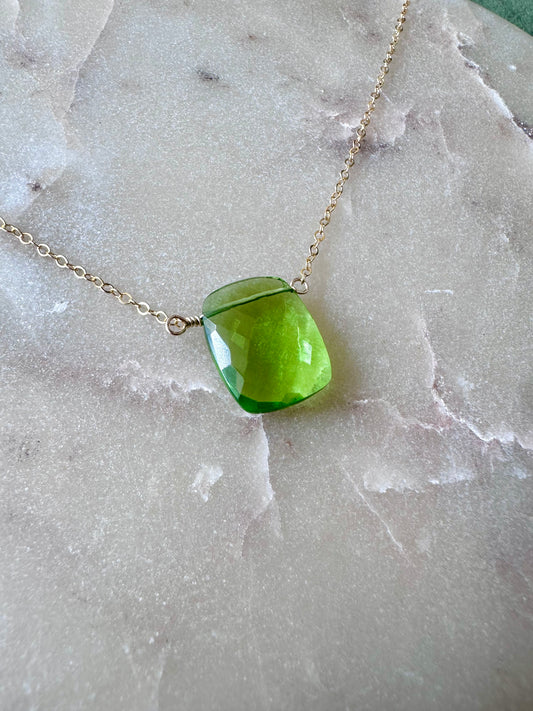 Faceted Peridot Necklace