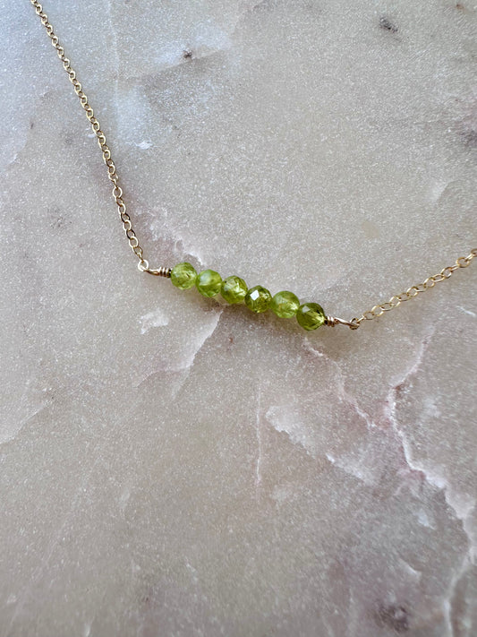 Peridot Bar Necklace