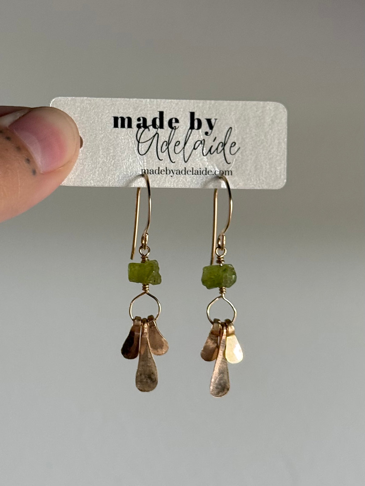 Raw Peridot Fringe Dangle Earrings
