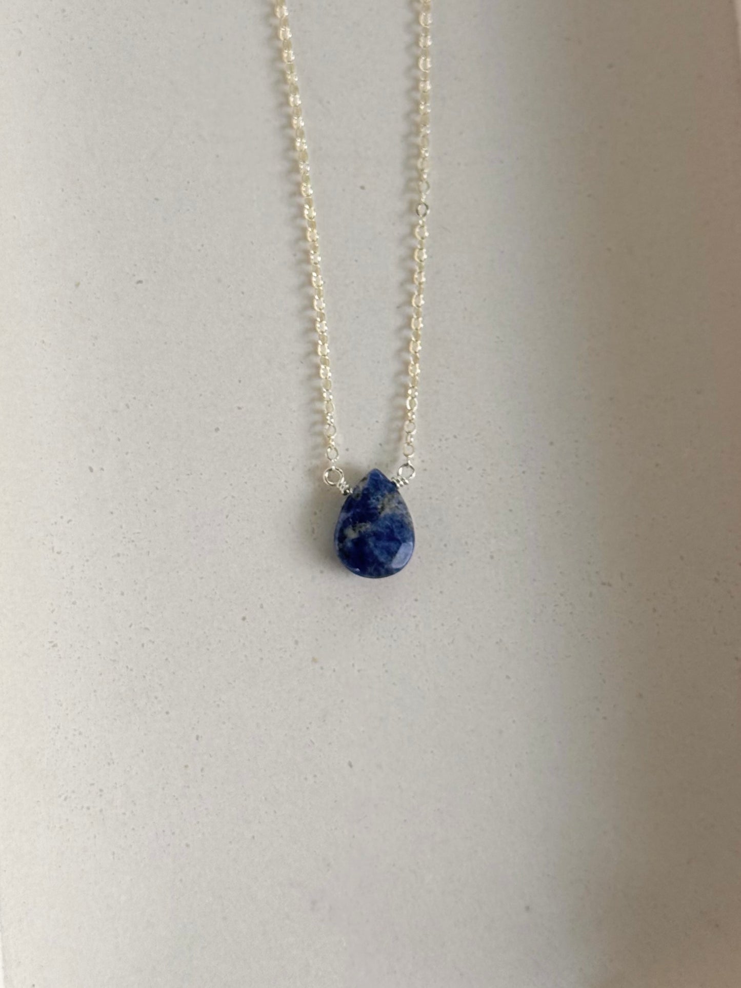 Sodalite Faceted Tear Drop Necklace