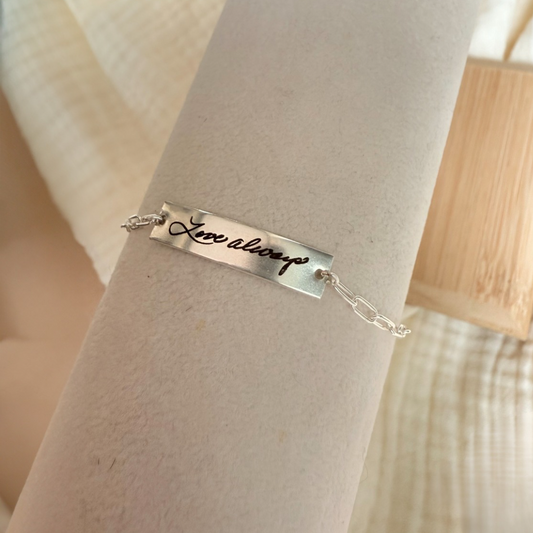 Handwriting Engraved Magnetic Clasp Chain Bracelet