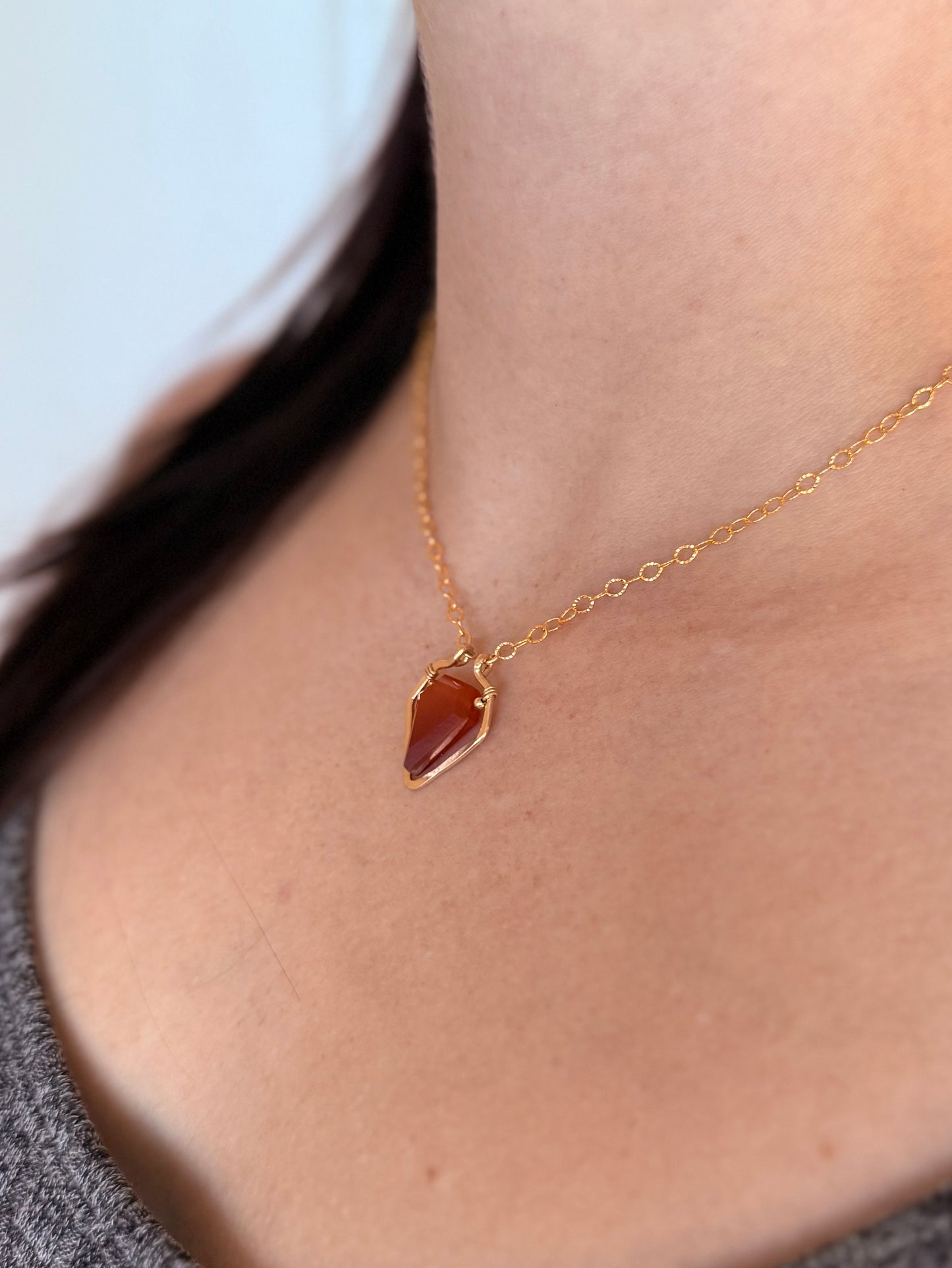 Carnelian Frame Necklace