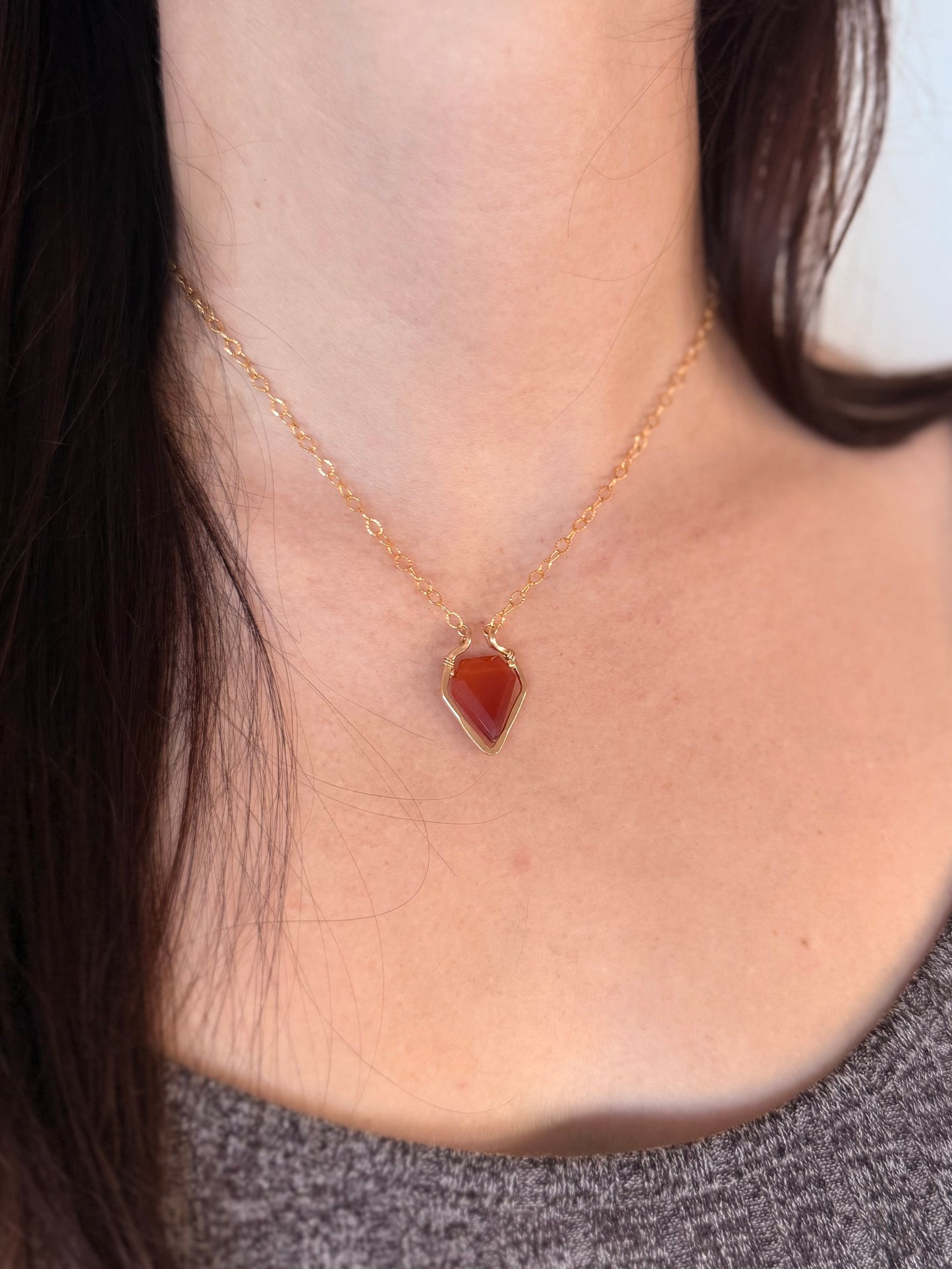 Carnelian Frame Necklace