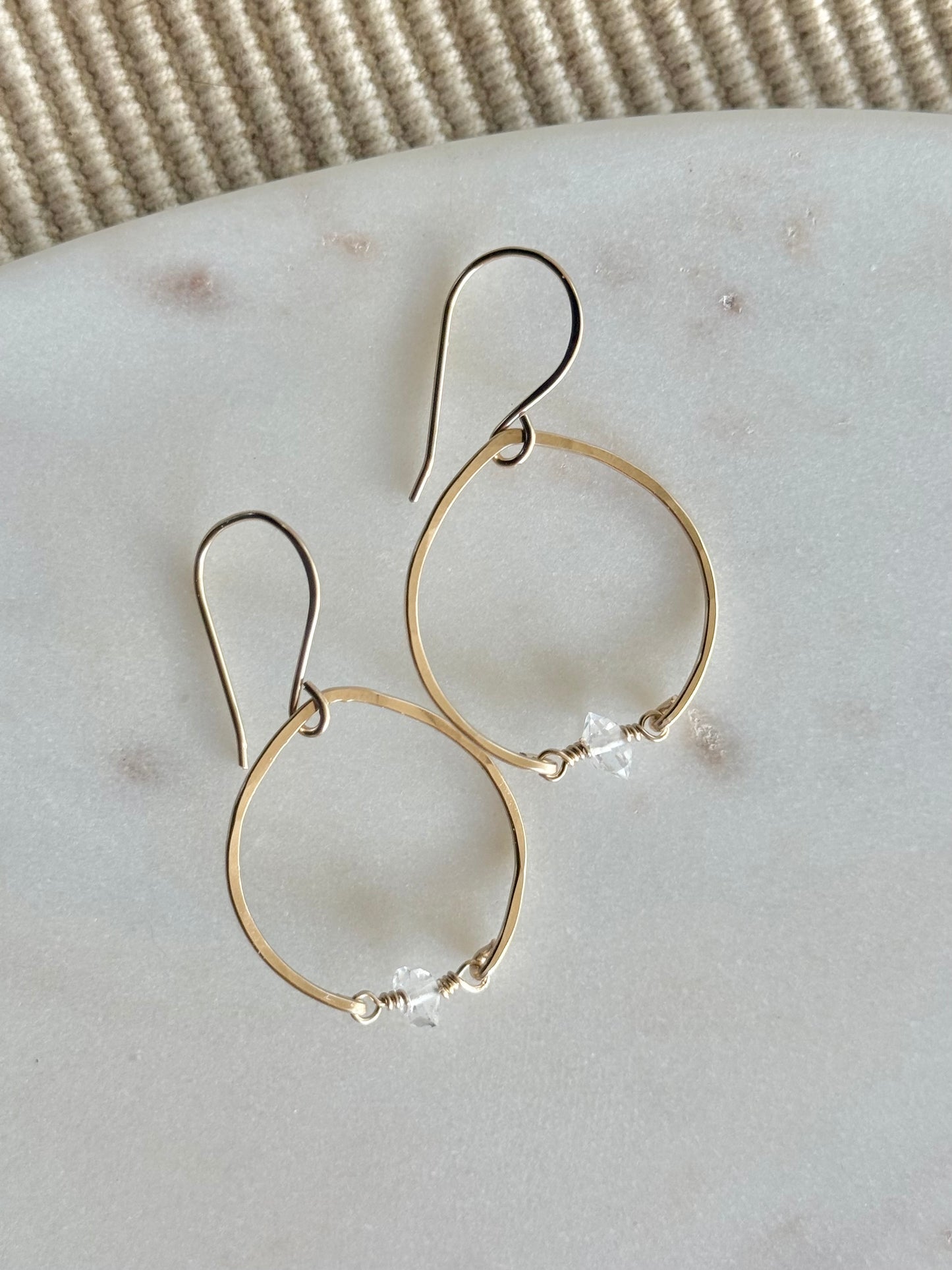 Herkimer Diamond Hoop Earrings