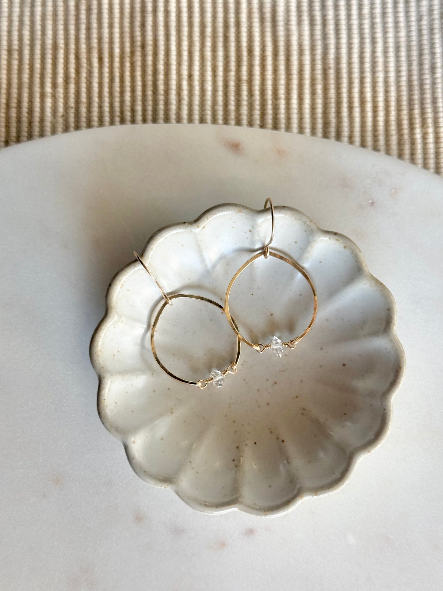 Herkimer Diamond Hoop Earrings