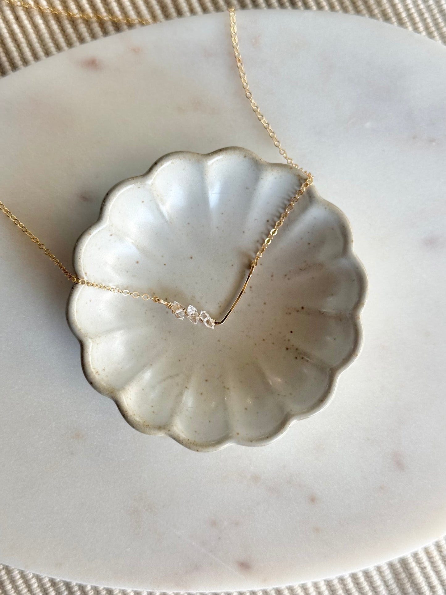 Herkimer Diamond Chevron Necklace