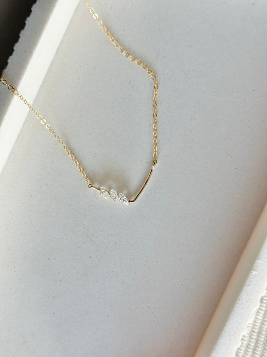 Herkimer Diamond Chevron Necklace
