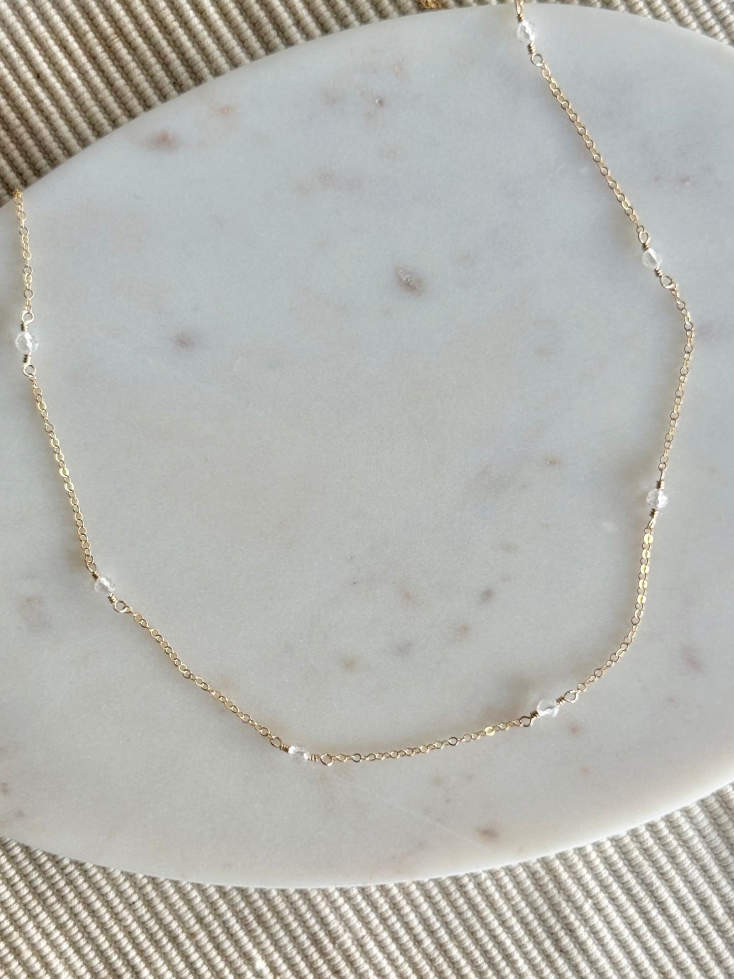 Clear Quartz Station Necklace