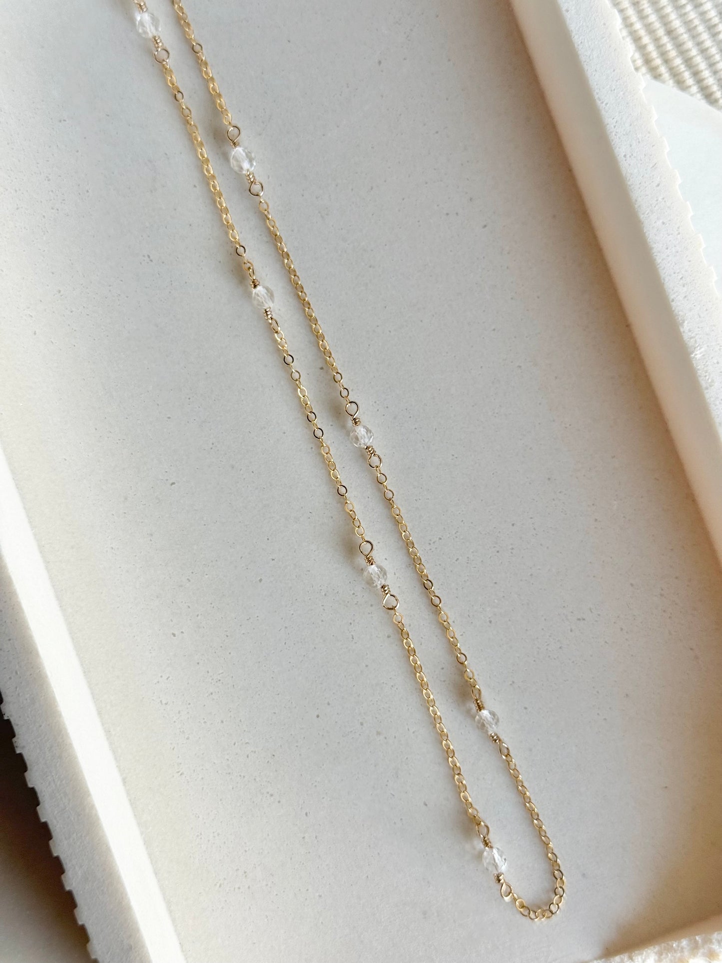 Clear Quartz Station Necklace