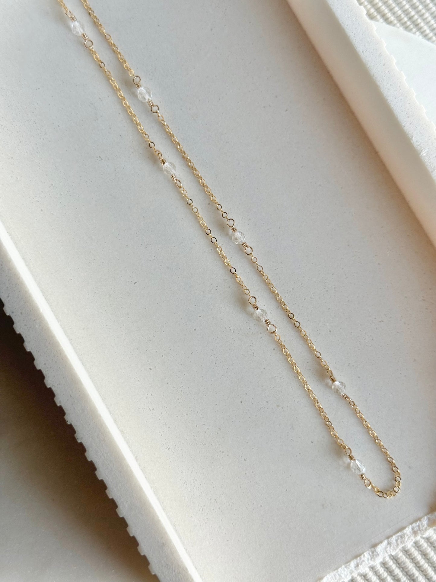 Clear Quartz Station Necklace
