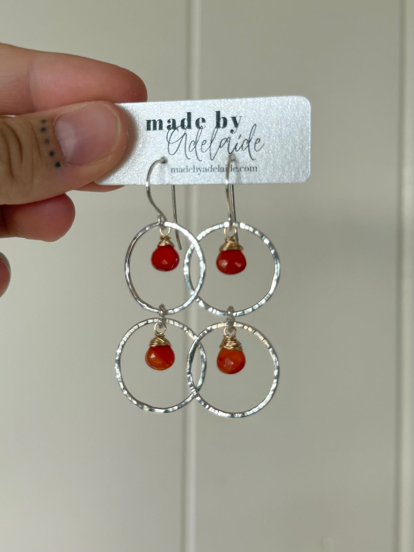 Carnelian Double Hoop Earrings