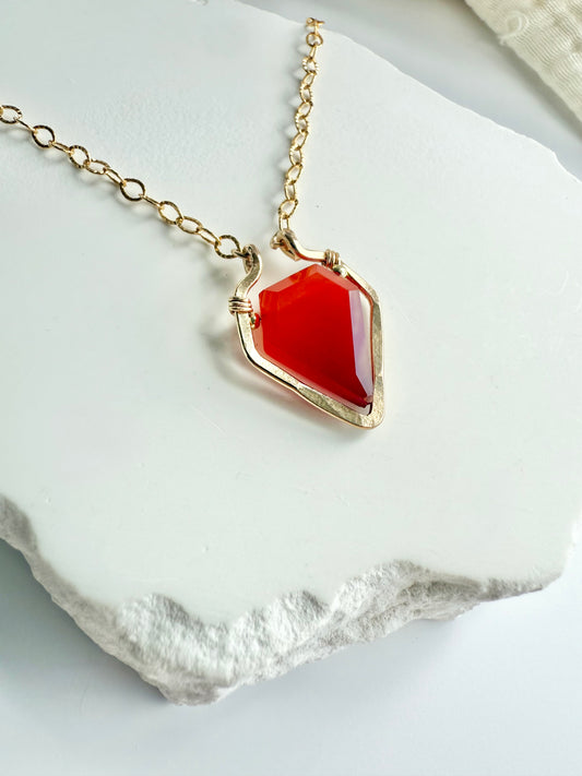 Carnelian Frame Necklace