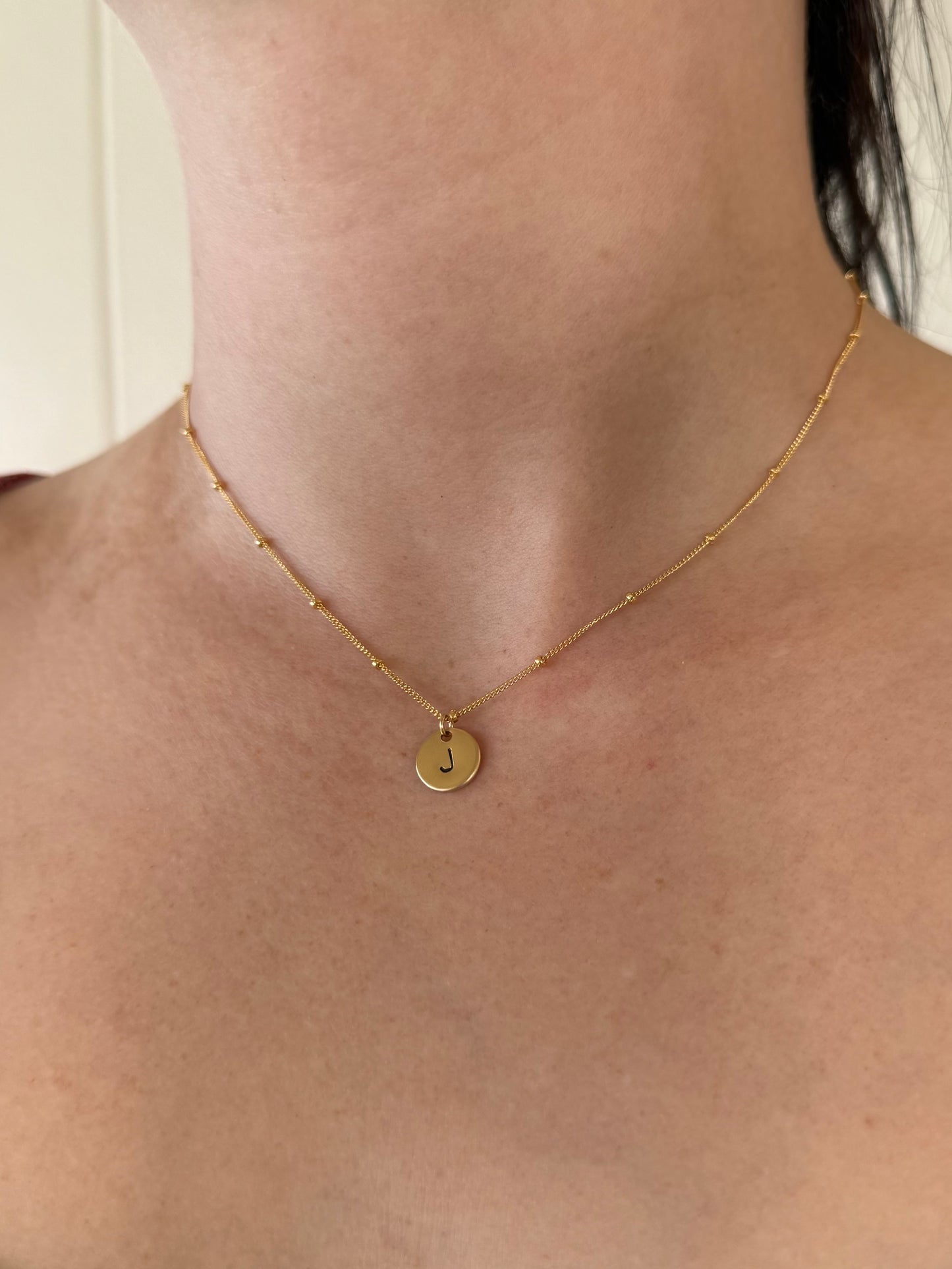 Hand-Stamped Initial Necklace