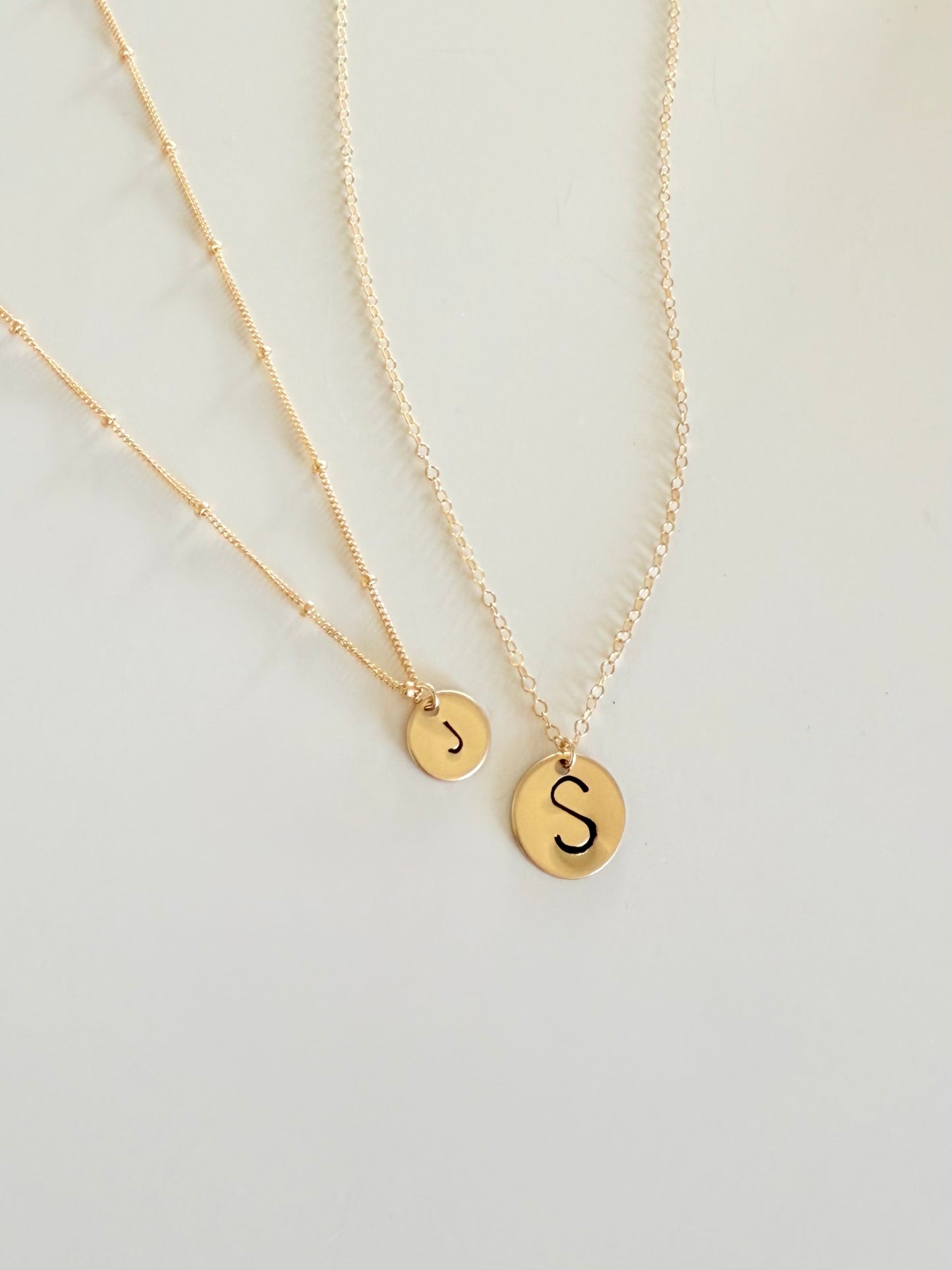 Hand-Stamped Initial Necklace
