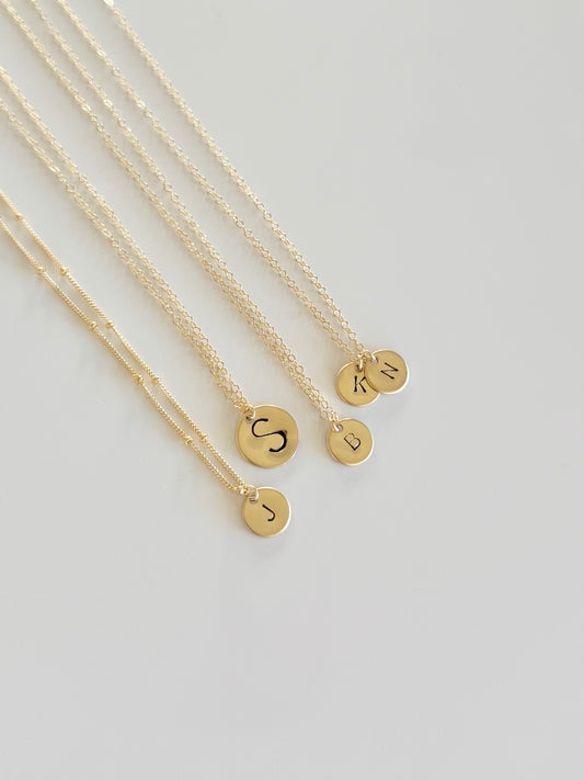 Hand-Stamped Initial Necklace