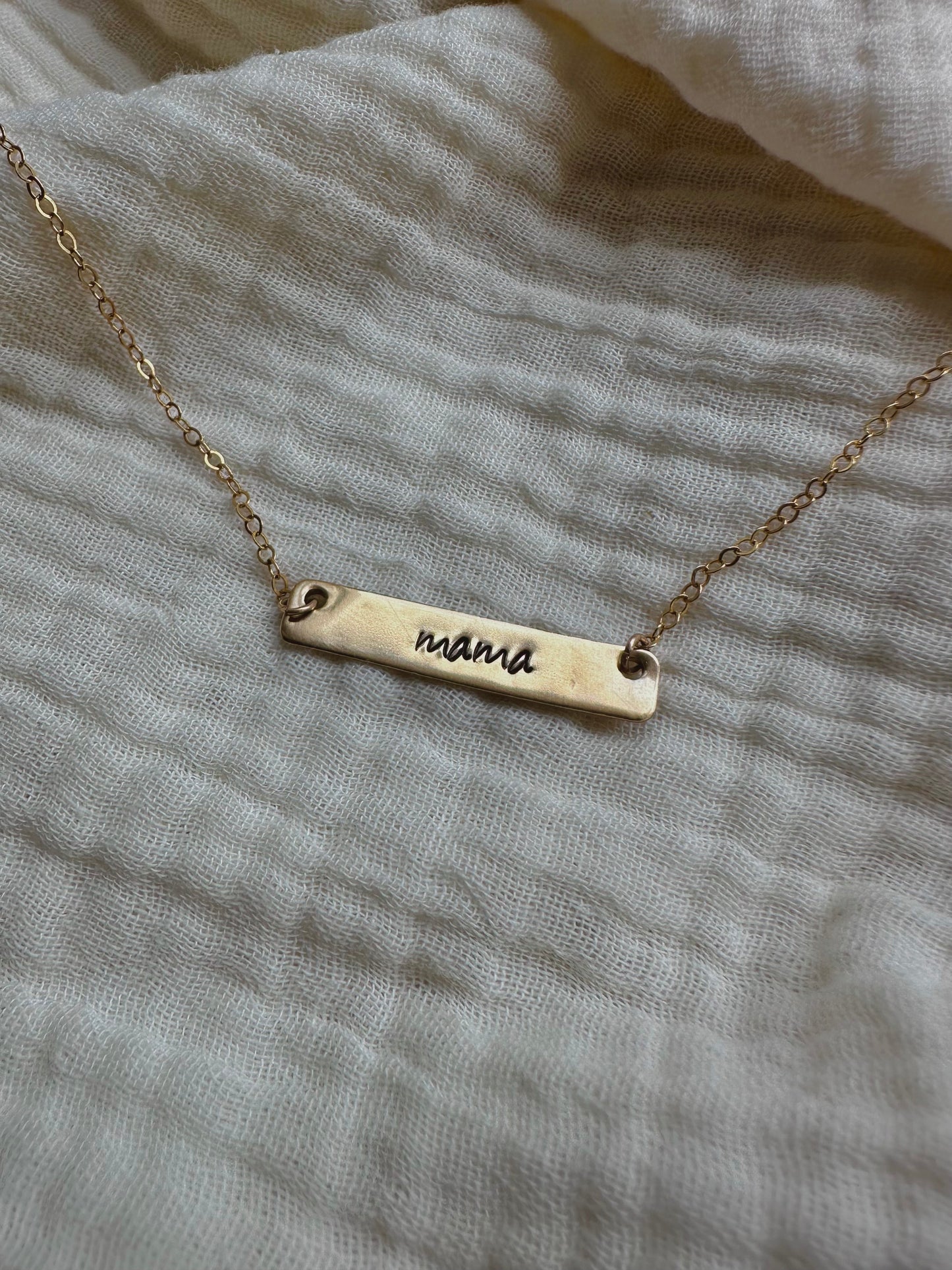 Mama Small Bar Necklace