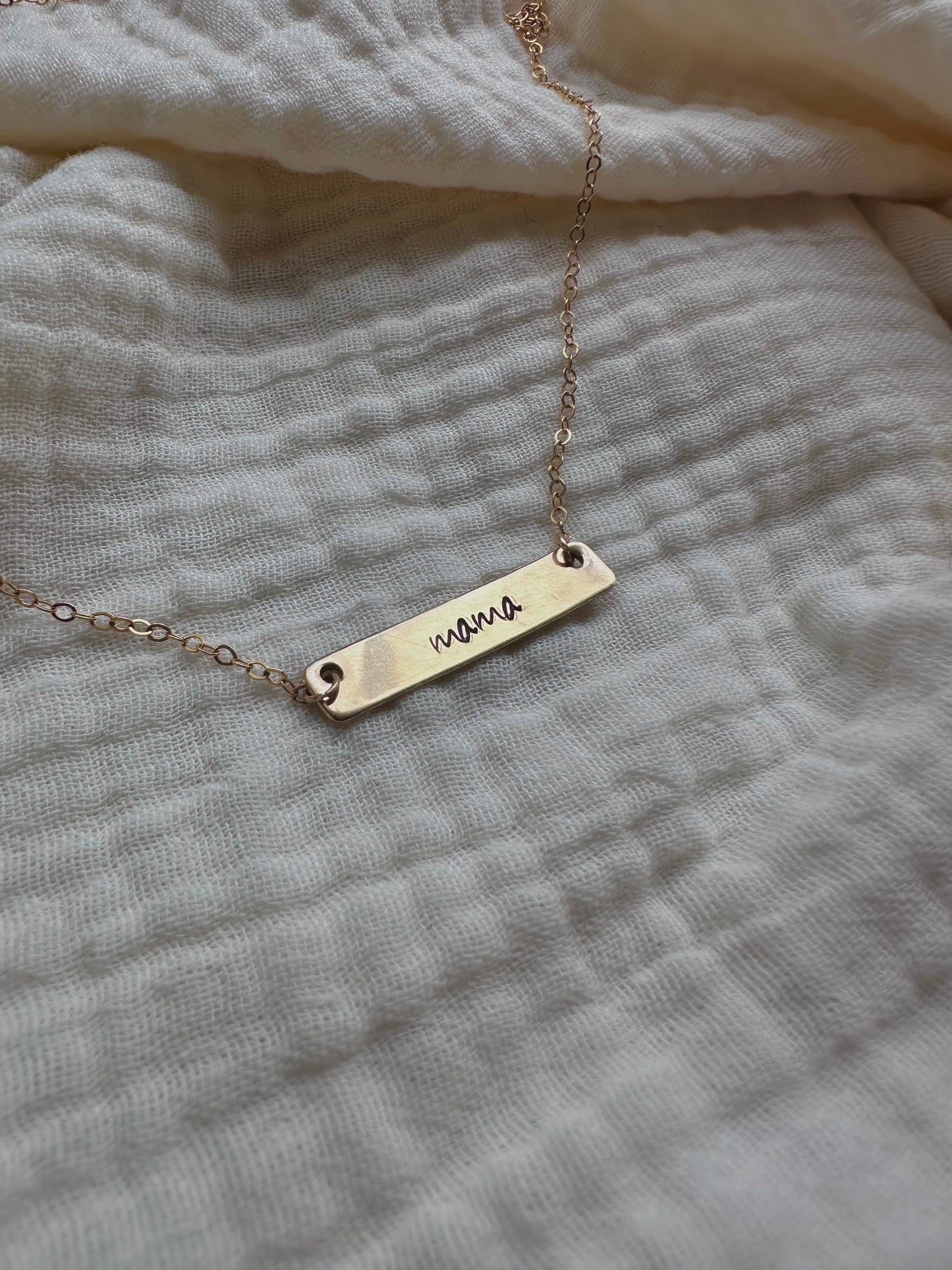 Mama Small Bar Necklace