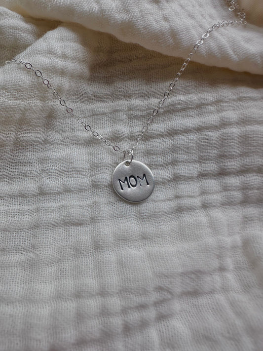 Mom Circle Disc Necklace