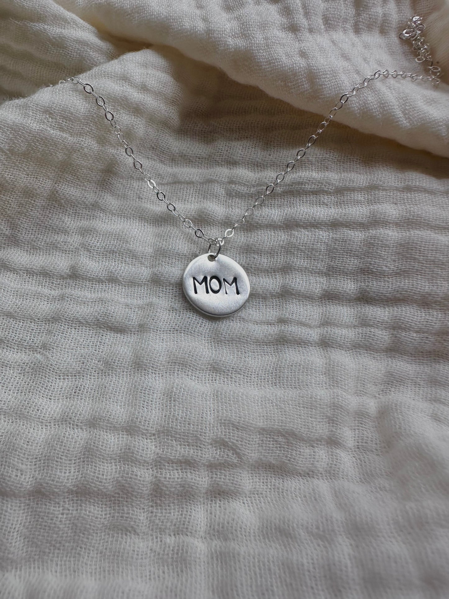 Mom Circle Disc Necklace