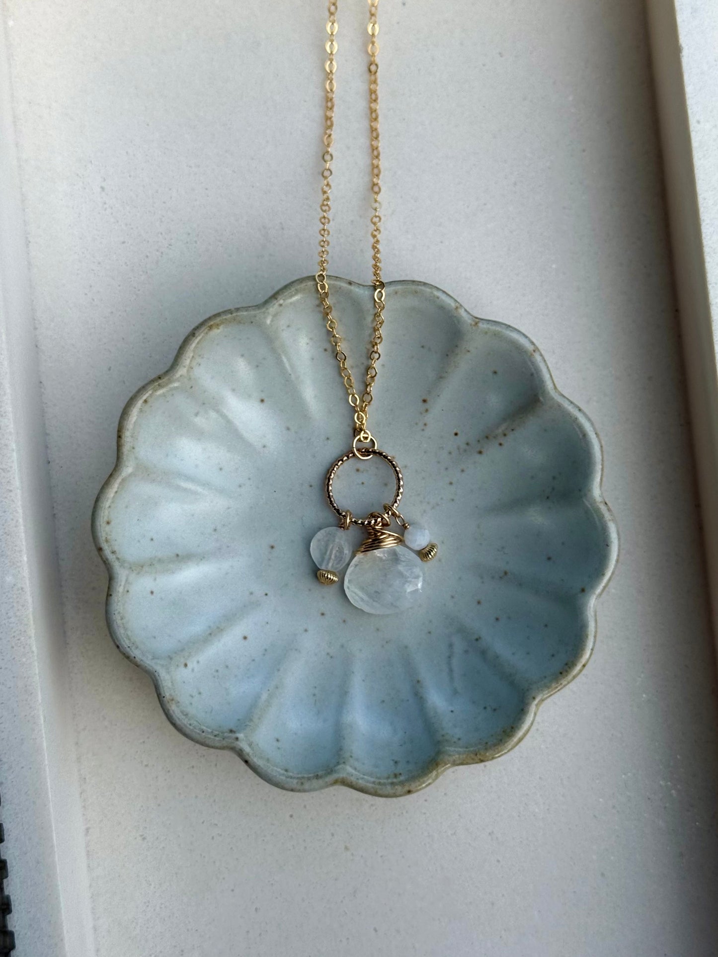 Moonstone Cluster Necklace