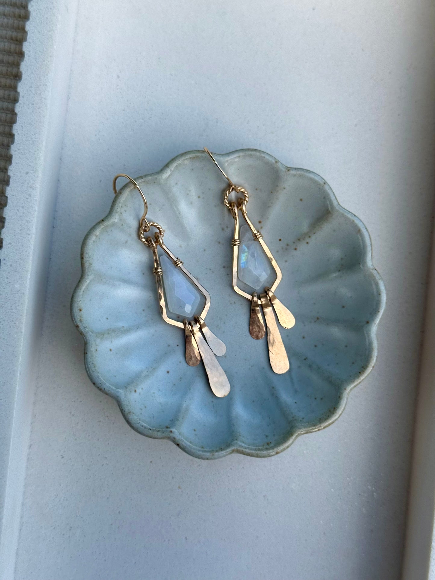 Moonstone Kite Earrings + Necklace