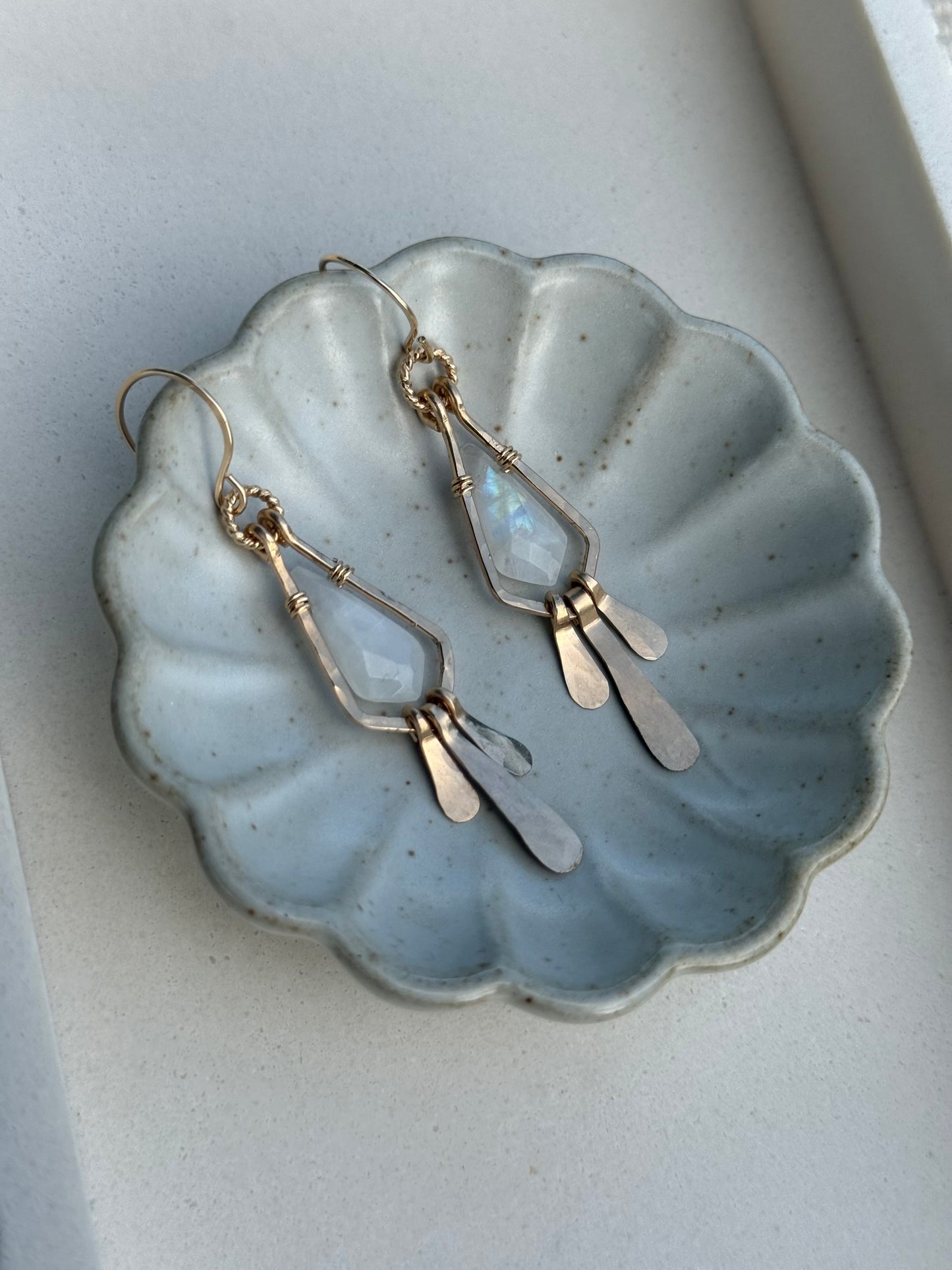 Moonstone Kite Earrings + Necklace