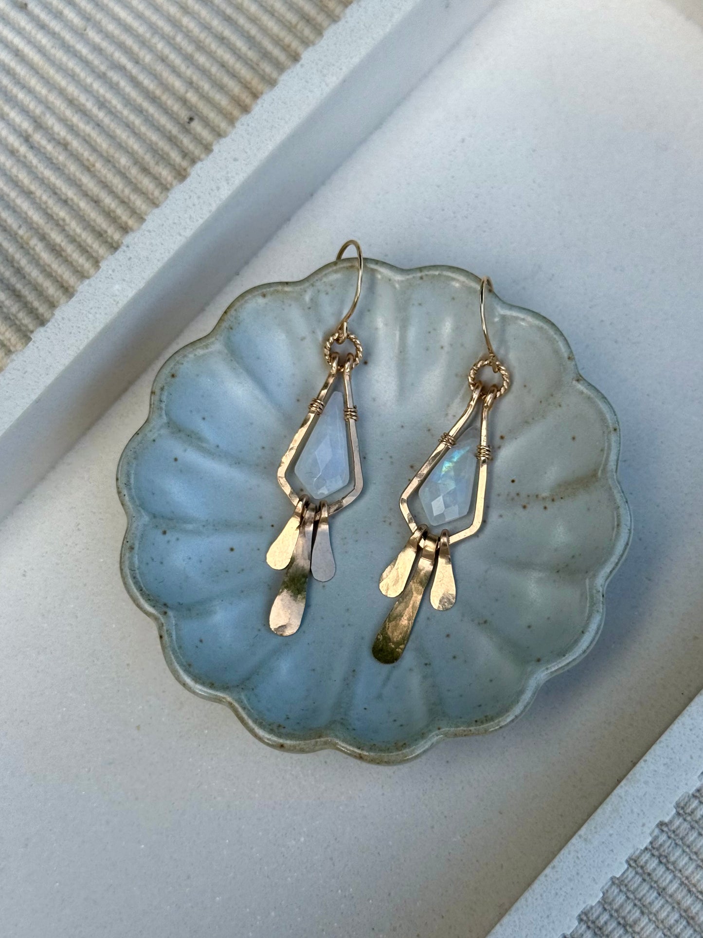 Moonstone Kite Earrings + Necklace