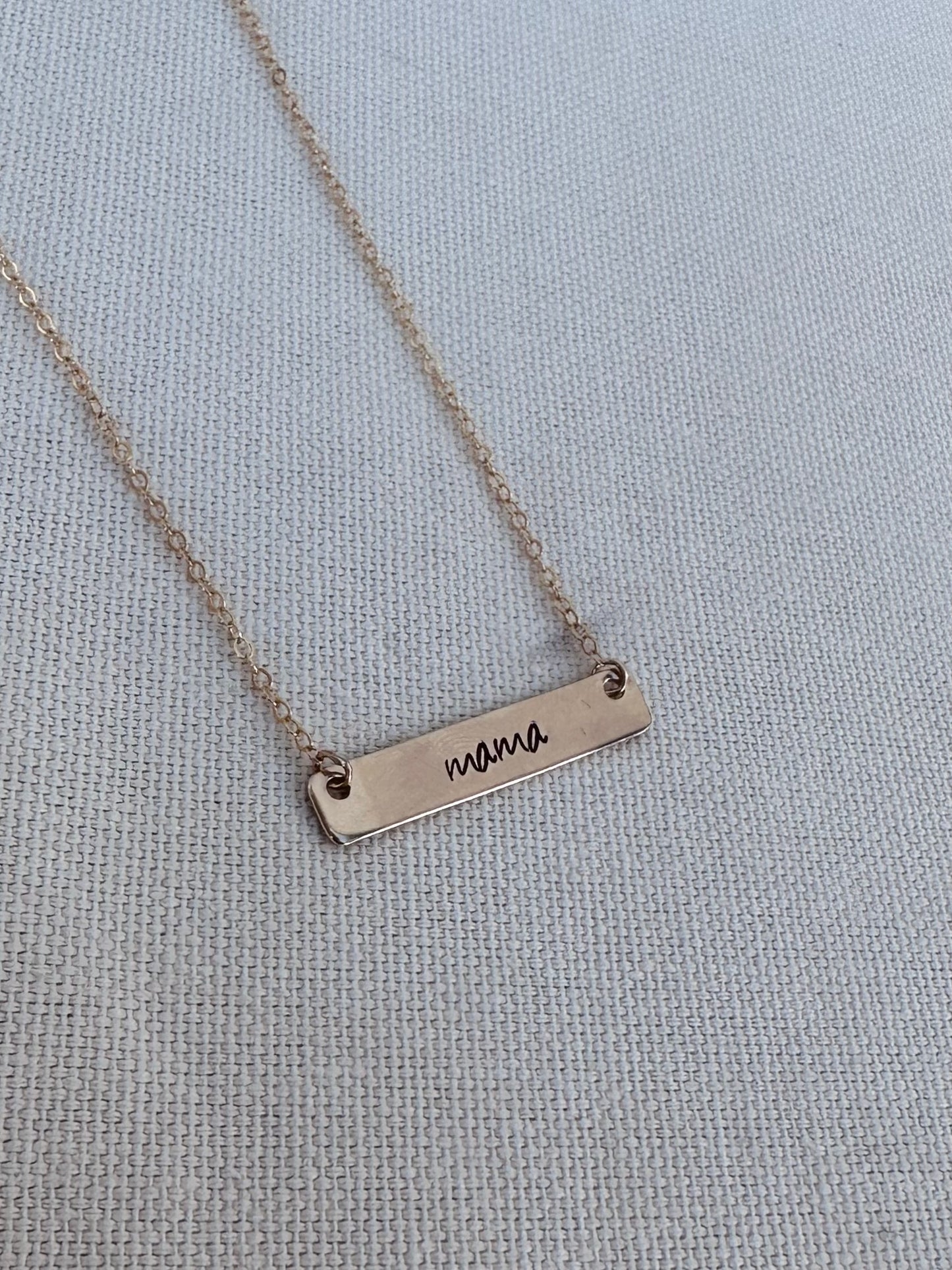 Mama Small Bar Necklace