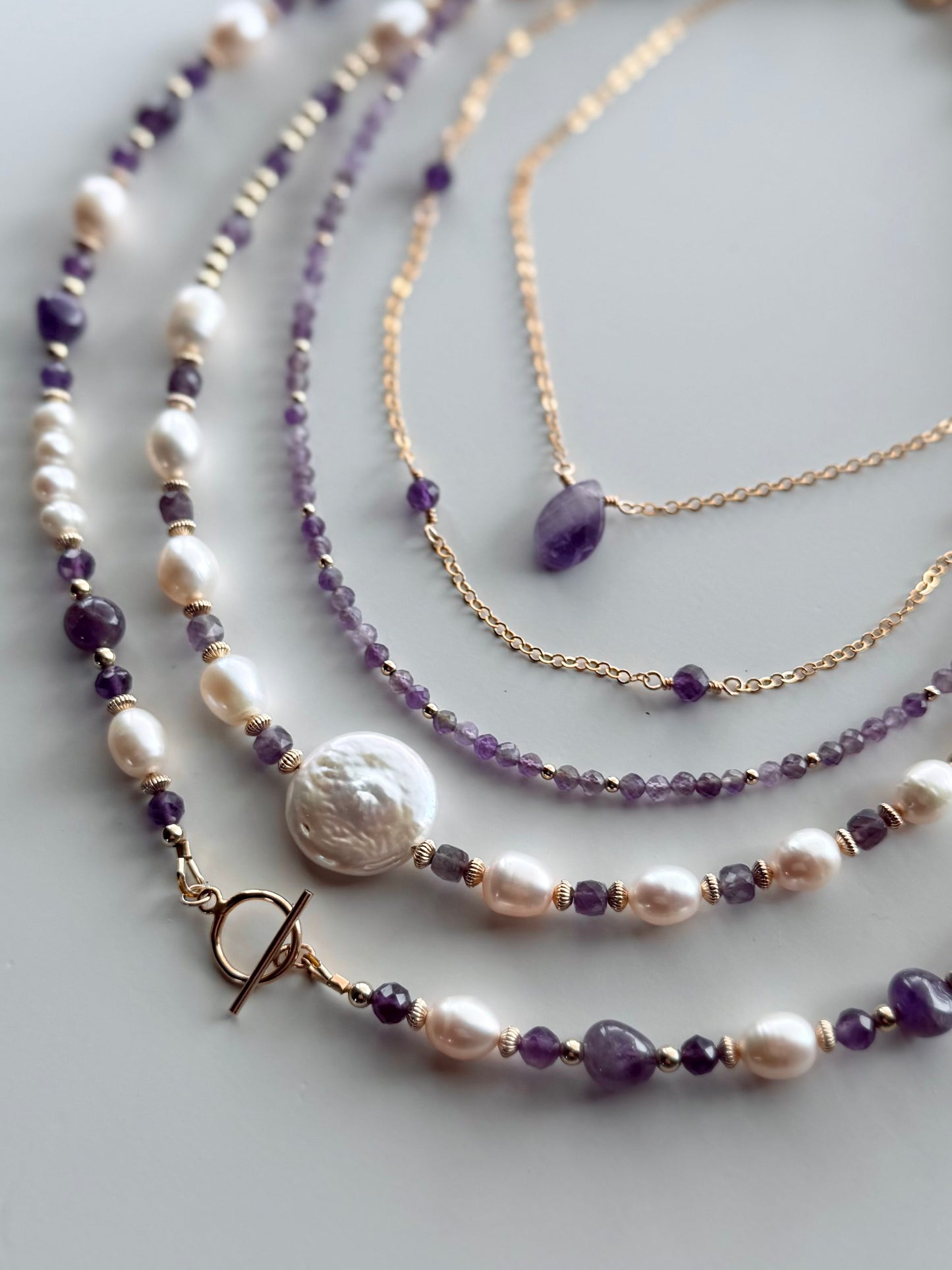 Amethyst + Freshwater Pearl Necklace