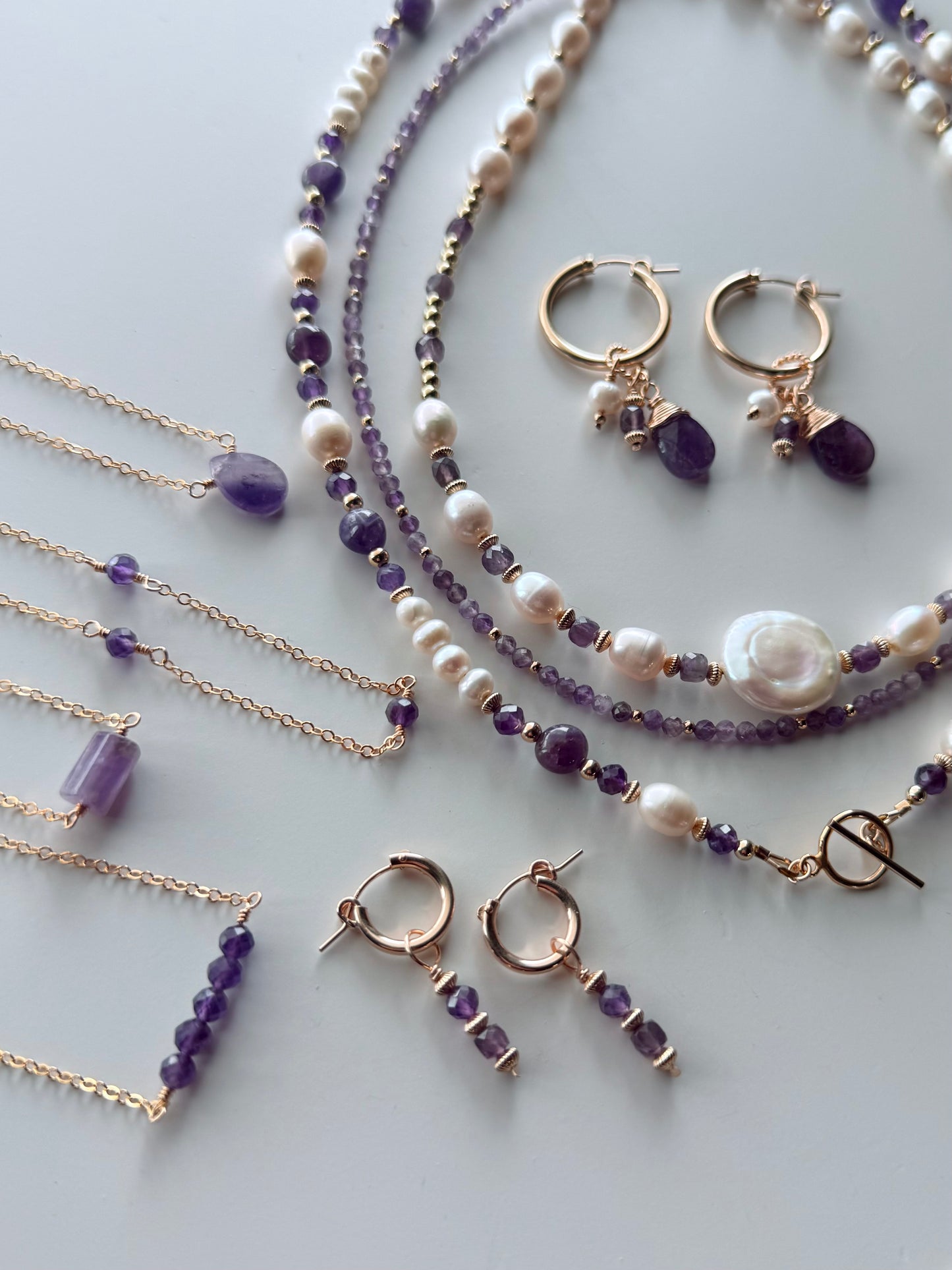 Amethyst + Freshwater Pearl Necklace