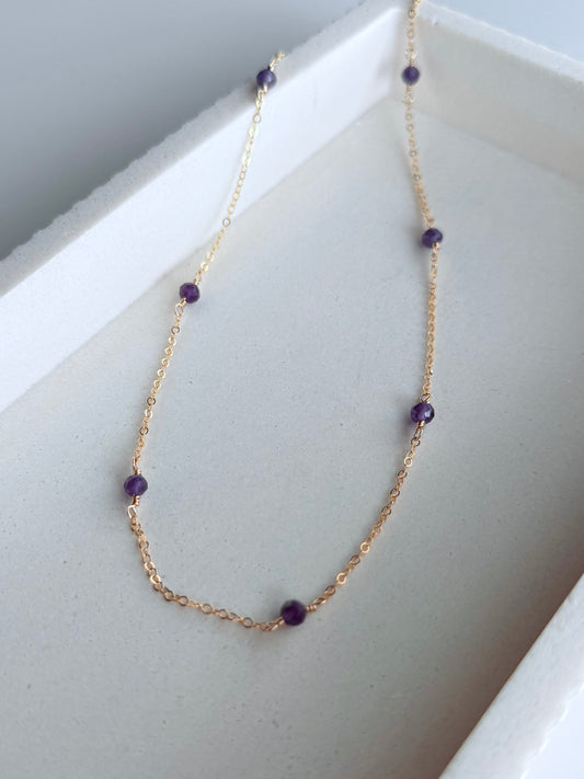 Amethyst Station Necklace