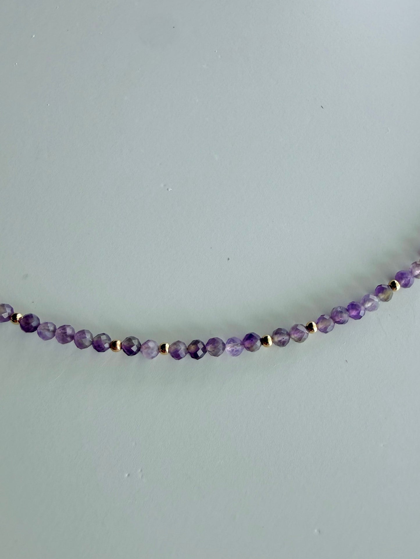 Amethyst + Gold Beaded Necklace