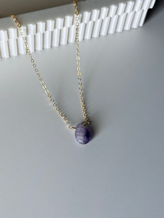 Amethyst Tear Drop Necklace