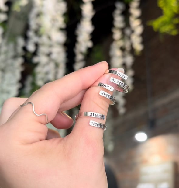 Double Name Wrap Ring