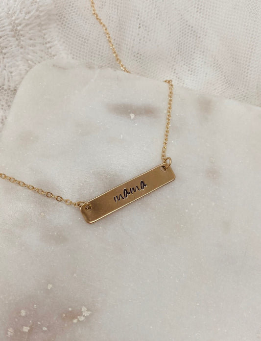 Mama Small Bar Necklace