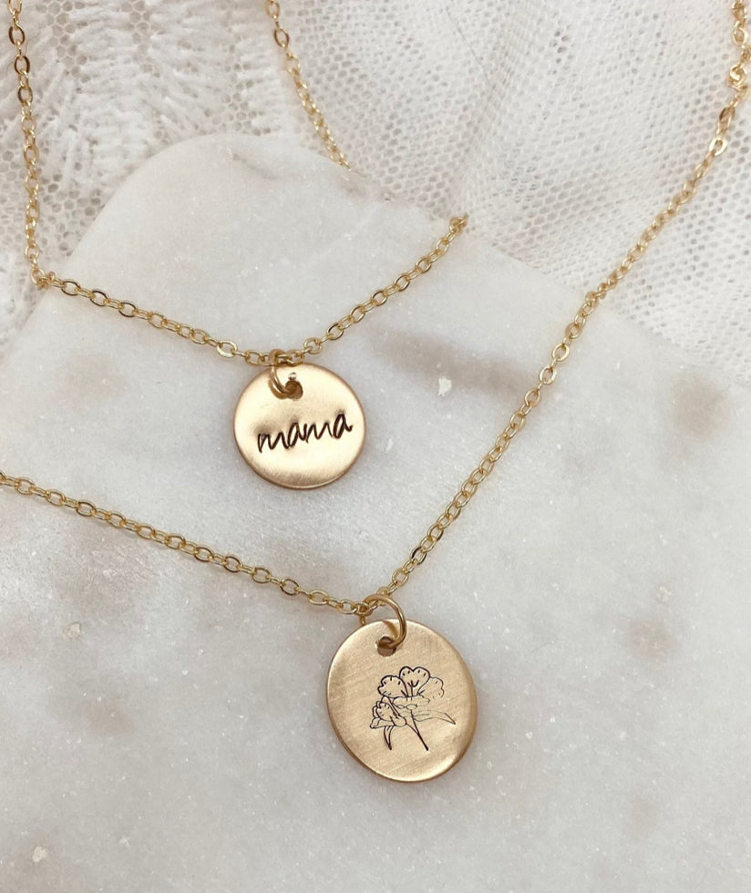 Mama Circle Disc Necklace