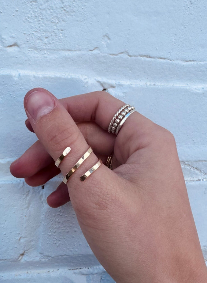 Hammered Gold Wrap Ring