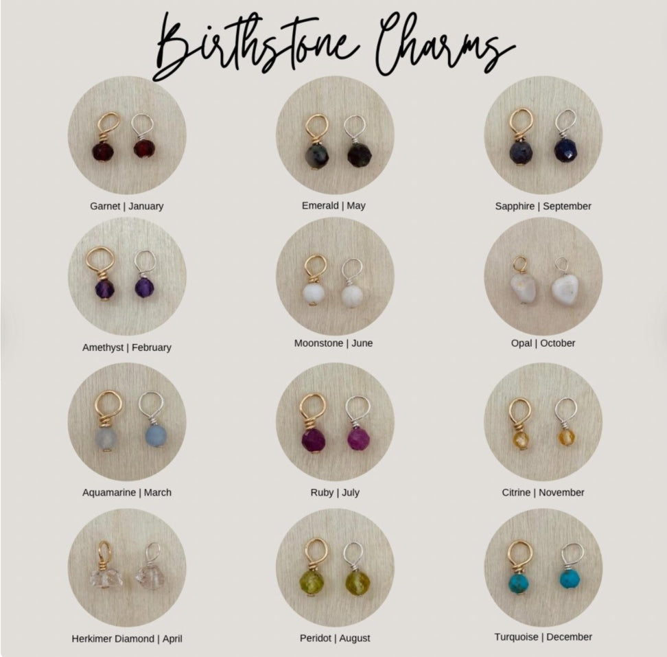 Birthstone Dangle Charms Necklace