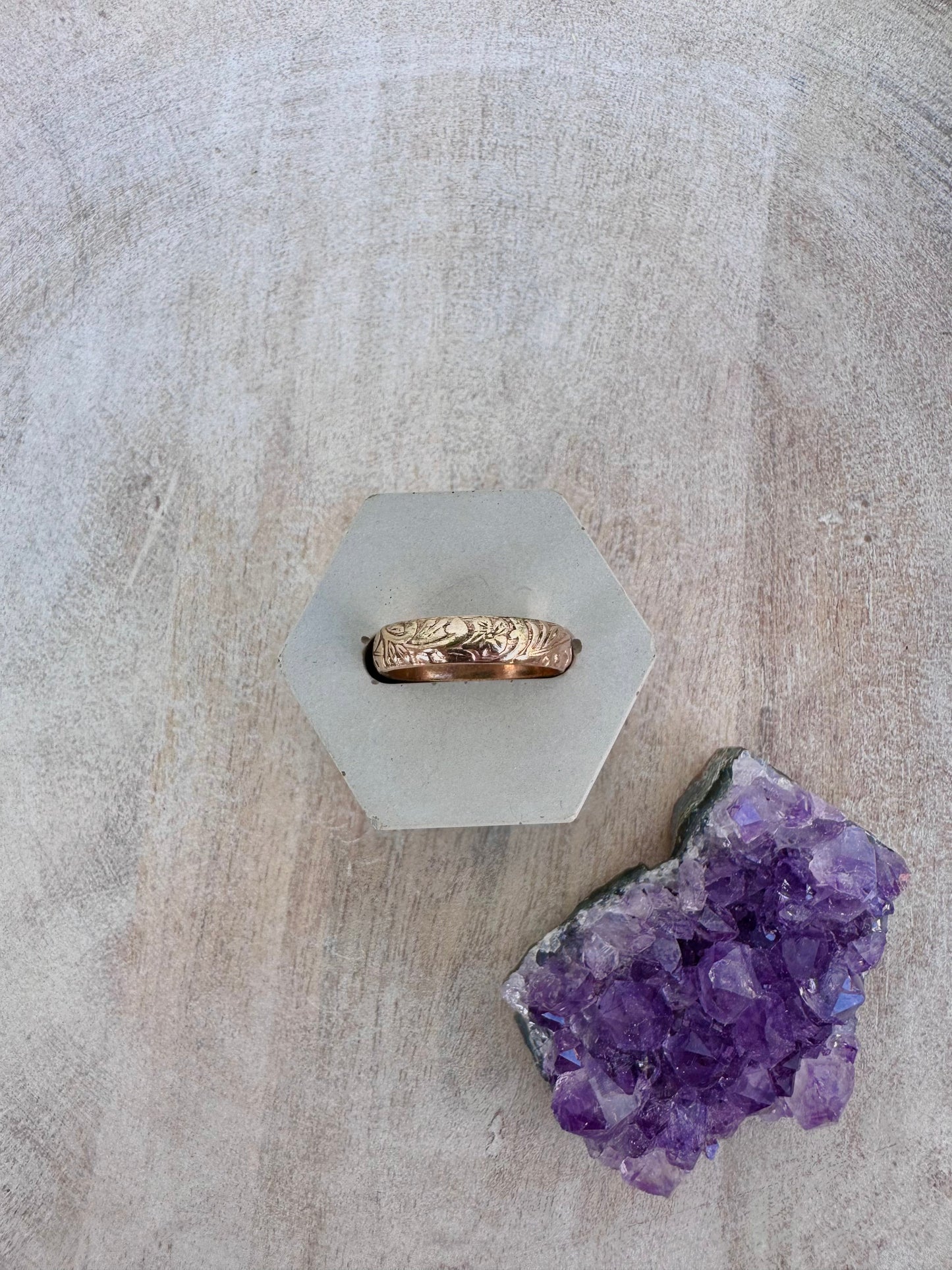 Floral Thick Gold Ring